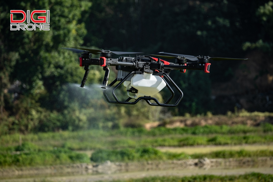 A group of drones on a fieldDescription automatically generated